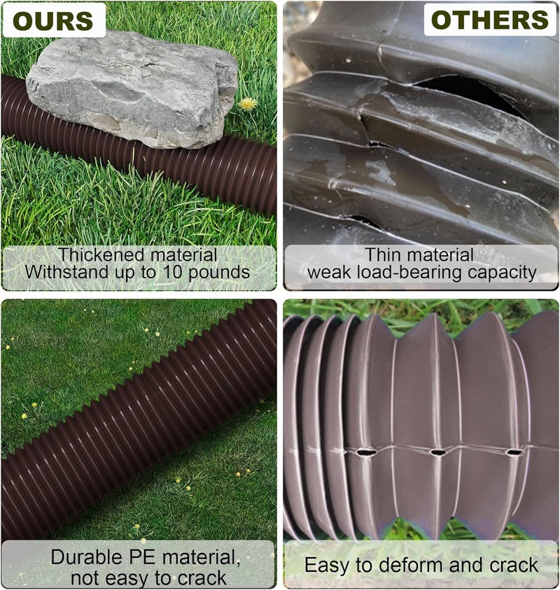 Ogutter Rain Gutter Downspout Extensions, Downspout Extender for Rainwater Drainage Flexible, Down Spout Drain Extension Pipe and Extendable from 21 to 66 Inches (4 Pack, Brown) - Image 2